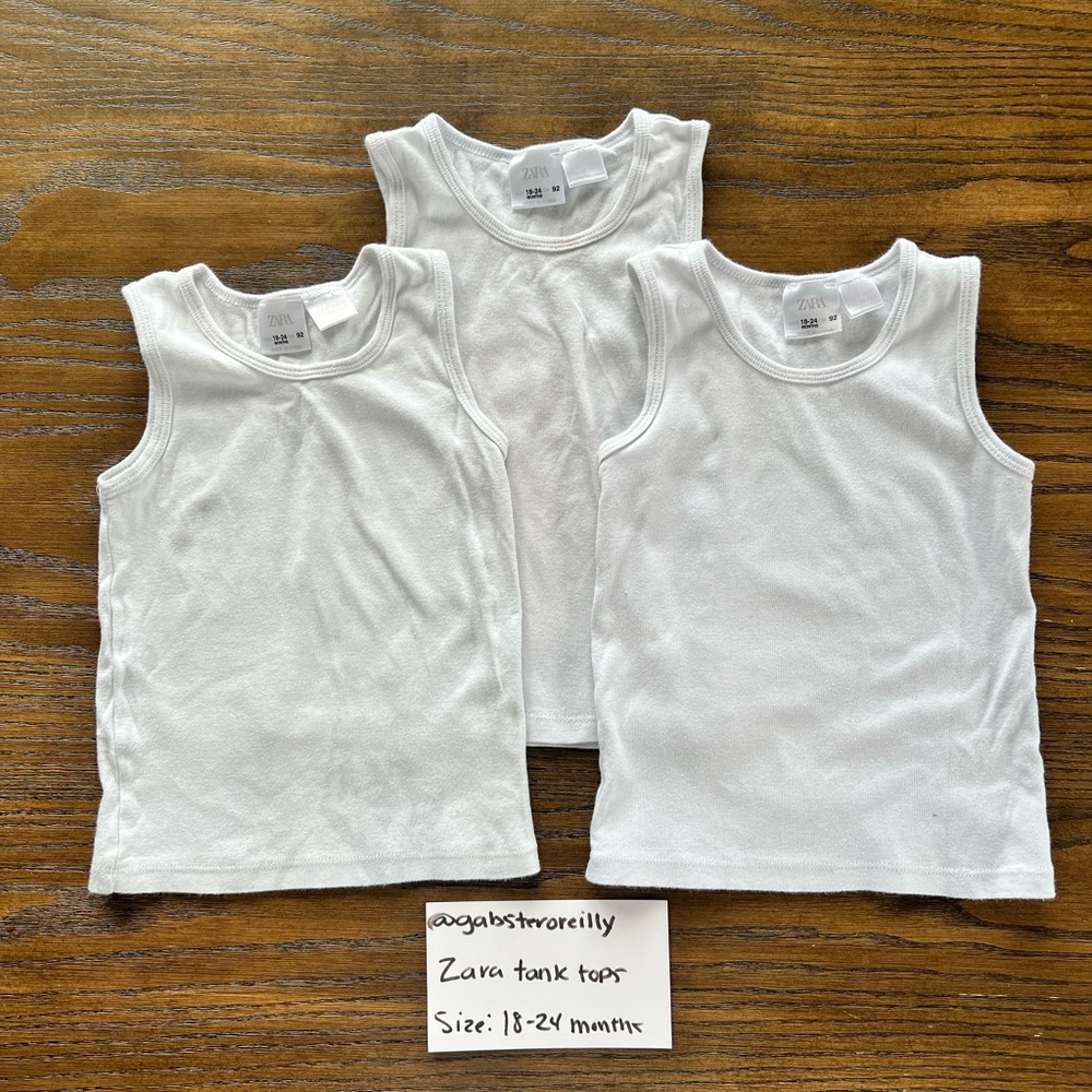 Zara Kids White Tank Tops